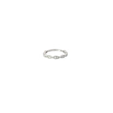 14K WHITE GOLD .25CT GSI1 ROUND DIAMOND IN MARQUISE SHAPED STACKABLE RING SIZE 6 3/4